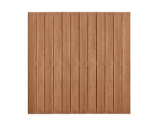 Hardhouten geschaafd plankenscherm design 28-planks 15 mm, recht verticaal, 180 x 180 cm.