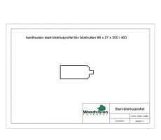 Hardhouten startblokhutprofiel 2,7 x 6,5 x 400 cm. - afbeelding 2