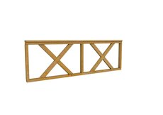 Hekwerk met kruis douglas type B, 228,5 x 73 cm, groen geïmpregneerd.