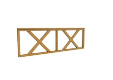 Hekwerk met kruis douglas type B, 228,5 x 73 cm, groen geïmpregneerd.