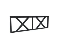Hekwerk met kruis douglas type B, 228,5 x 73 cm, zwart geïmpregneerd.