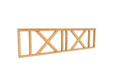 Hekwerk met kruis douglas type C, 278,5 x 73 cm, onbehandeld.