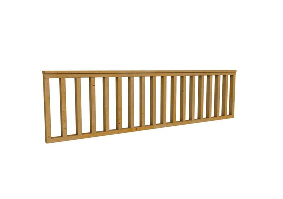 Hekwerk recht douglas type C, 278,5 x 73 cm, groen geïmpregneerd.