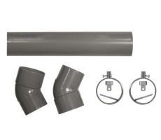 Hemelwaterafvoer PVC # 8 cm, 275 cm lang. Incl. 2 klemmen, 2 bochten en bevestigingsmaterialen. - afbeelding 2