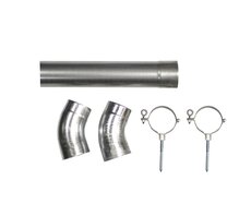 Hemelwaterafvoer verzinkt Ø 8 cm, 275 cm lang. Incl. 2 klemmen, 2 bochten en bevestigingsmaterialen.