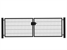 Hillfence metalen dubbele poort Eco-line, 300 x 100 cm, zwart. - afbeelding 3