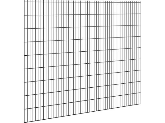 Hillfence metalen scherm, dubbele staafmat, 250 x 183 cm, zwart.