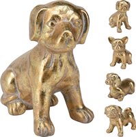 hond 15cm antiek goud, per stuk