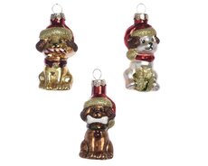 Hond glas , assortie, L 3 cm x B 3,5 cm x H 7 cm, keuze uit 1 stuks