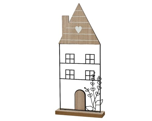 Huis ijzer L 23 B 6 H 53cm zwart