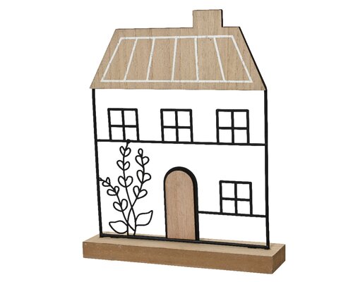 Huis ijzer L 24 B 6 H 29.5cm zwart