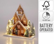 huis met led 33 cm - afbeelding 2