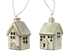 Huis porselein, H 7cm, per stuk