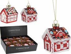 huisje hangdeco 8 cm rood - afbeelding 2