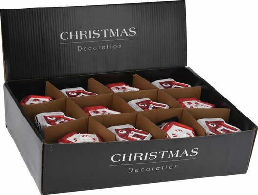 huisje hangdeco 8 cm rood - afbeelding 1