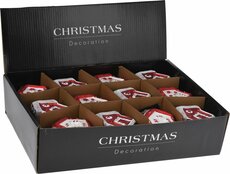 huisje hangdeco 8 cm rood - afbeelding 1
