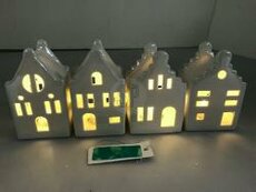 huisje met led, 10 cm, wit, per stuk - afbeelding 6