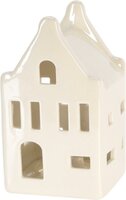 huisje met led, 10 cm, wit, per stuk - afbeelding 2