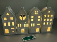 huisje met led, 15 cm, wit, per stuk - afbeelding 7