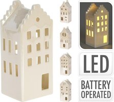 huisje met led, 15 cm, wit, per stuk - afbeelding 7