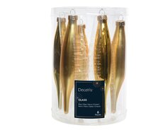 Ijspegel glas, mix, D 3 cm, 6 stuks, Licht goud - afbeelding 5