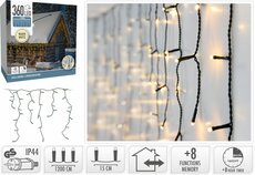 ijspegelverlichting 360 led, 12 meter, warm wit controller/timer - afbeelding 2