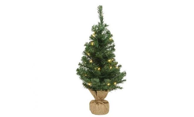 Imperial mini boom LED binnen H 45cm 10 lights groen/warm wit, Led kerstverlichting - afbeelding 1