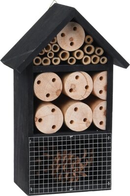 insectenhotel hout 25cm, zwart