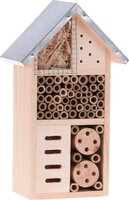 insectenhotel hout metalen dak, 15x9x26 cm - afbeelding 5