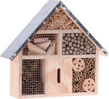 insectenhotel hout metalen dak, 295x88x280MM - afbeelding 4