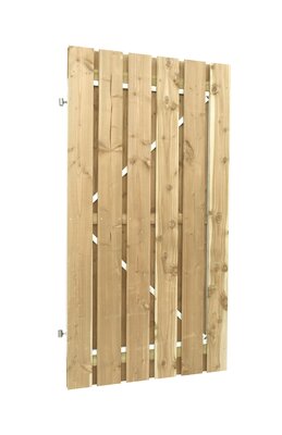 Jumbodeur met slotgat, geschaafd vuren 15 mm op verstelbaar stalen frame 100 x 180 cm, recht vertica