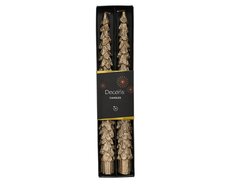 Kaars paraffine dinner candle tree metallic, goud, Ø 2,1 cm x H 25 cm