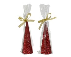 Kaars paraffine, H 15 cm, Kerstrood, per stuk