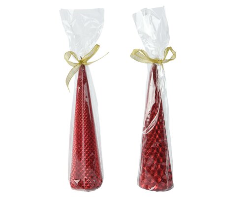 Kaars paraffine, H 20 cm, Kerstrood, per stuk