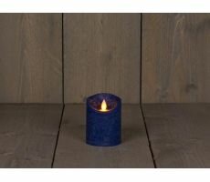 LED stompkaars Rustiek donker blauw D 7,5 H 10 cm