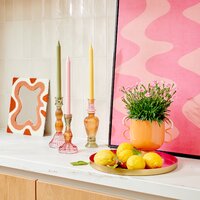 Kandelaar glas D8.5 H 16.5cm, per stuk - afbeelding 2