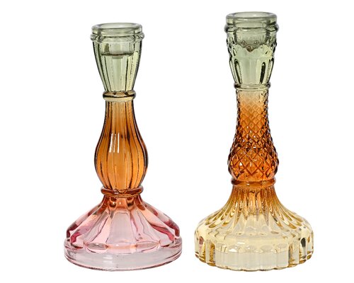 Kandelaar glas D8.5 H 16.5cm, per stuk - afbeelding 1