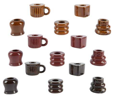 kandelaar porselein, D 5 cm, per stuk