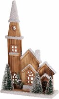 kerk met led 43 cm - afbeelding 1