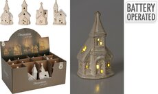 kerkje, 11 cm, led, wit, per stuk - afbeelding 2