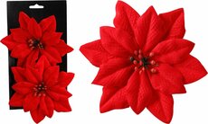 kersster op clip set 2 16 cm rood - afbeelding 2