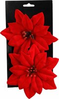 kersster op clip set 2 16 cm rood - afbeelding 1