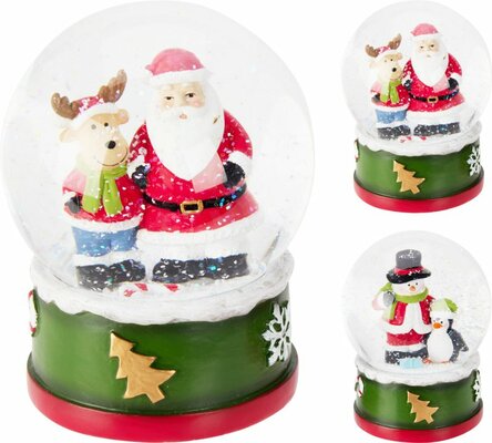 kerst waterbal 14cm, per stuk - afbeelding 1