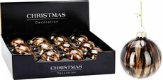 kerstbal 8cm bruin - afbeelding 2