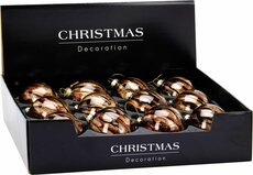 kerstbal 8cm bruin