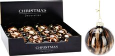 kerstbal 8cm bruin - afbeelding 2