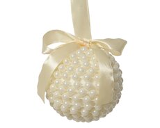 Kerstbal foam bow, parel, Ø 8 cm