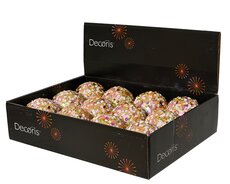 Kerstbal foam sequin, goud/kleur(en), Ø 8 cm - afbeelding 2