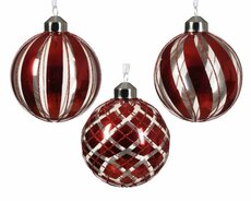 Kerstbal glas, D 8 cm, per stuk - afbeelding 2