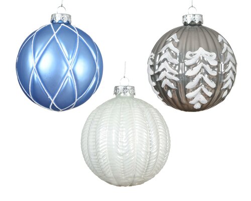 Kerstbal glas, D 10 cm, per stuk